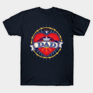 Ornamental Tattoo Style Heart - DAD T-Shirt